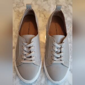 Lucky Brand Women's Genuine Leather Gray Sneakers